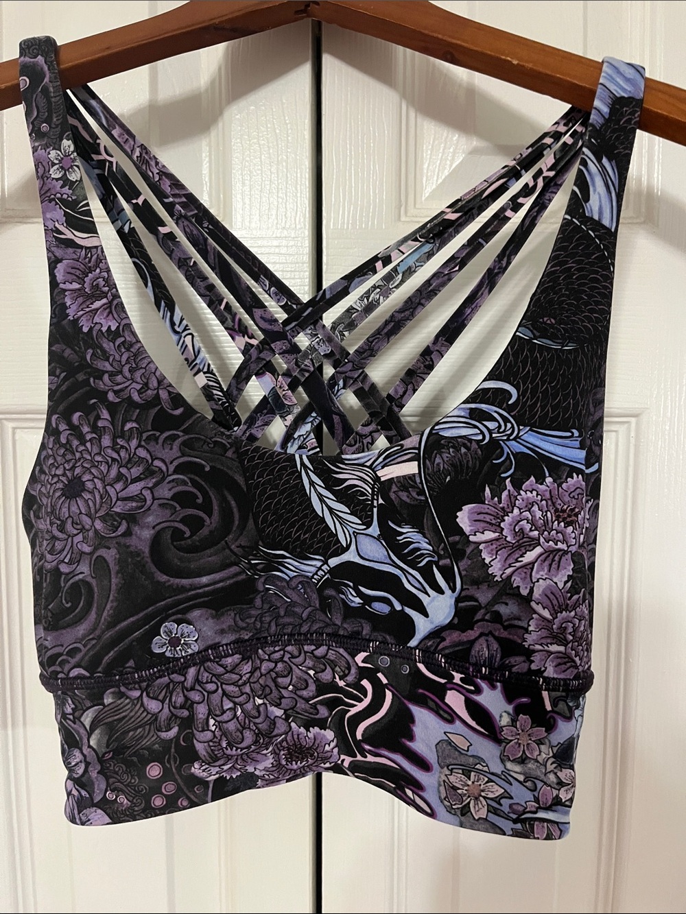 Lululemon Strappy Purple Floral Sports Bra